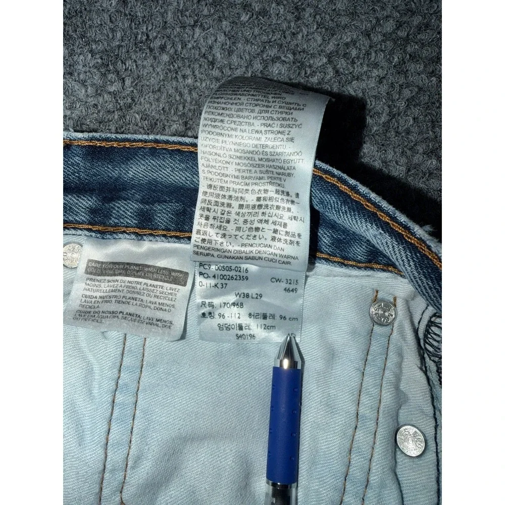 Levi's 505 Regular Fit Straight Leg‎ Dark Wash Blue Denim Jeans W38 L29